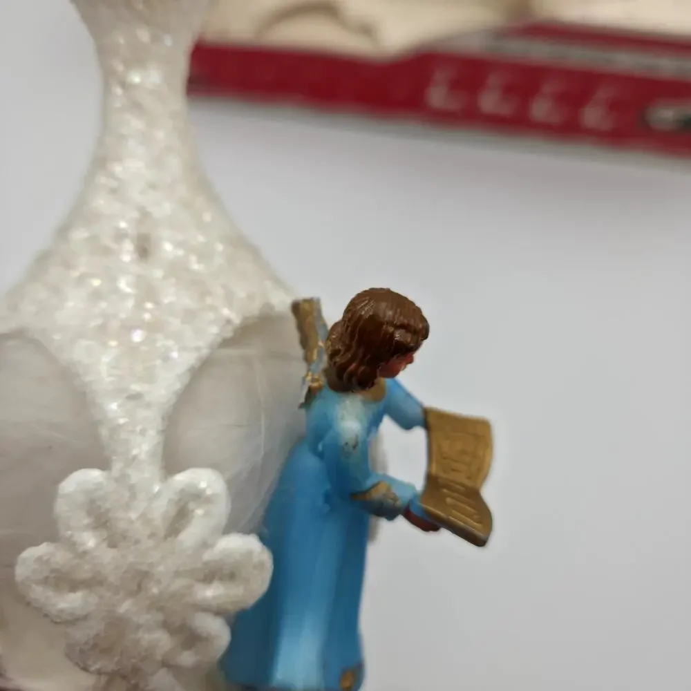 Jewelbrite Tree Topper Vintage OS White Good Angel Lighted Electrified Decor Box